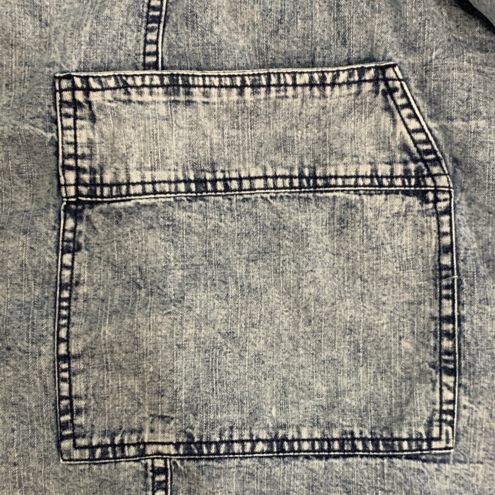 We The Free by Free People | Oversized Acid Wash Denim Button Up Top | Sz Large - Picture 9 of 10
